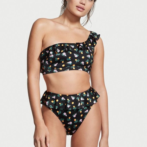 💫HOST PICK 👙 VICTORIA'S SECRET SWIM Ruffle High Waist Cheeky Bikini Bottom NWT - Picture 1 of 3